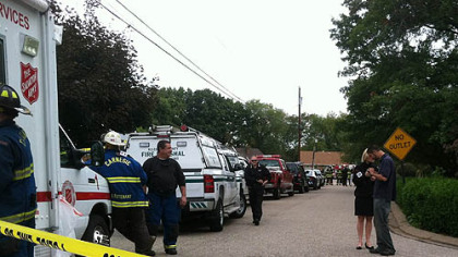 Emergency personnel on the scene at 35 New York Circle in Bridgeville.
