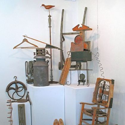 "Unnecessary Compost #2," a found object installation by Christine McCray Bethea, is part of the exhibition "Tending Our Mothers' Gardens" at Sweetwater Center for the Arts, Sewickley.