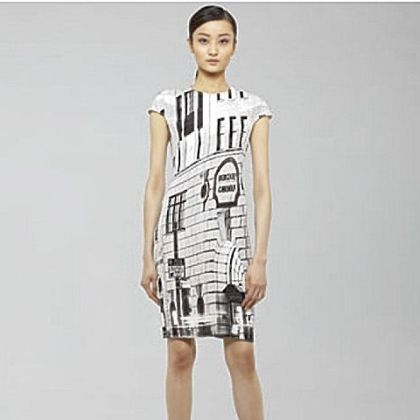 Commemorative graphic print dress by Akris; $3,990.