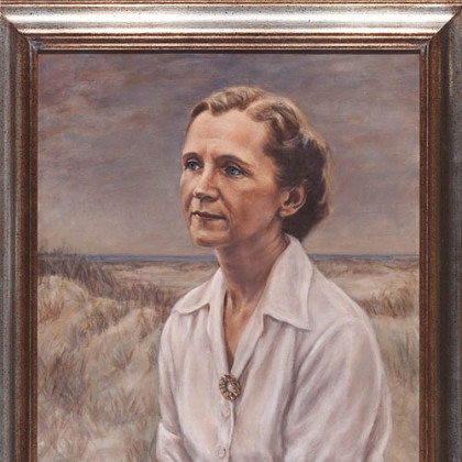 This oil portrait of Rachel Carson was painted by Pittsburgh artist Minnette Bickel.