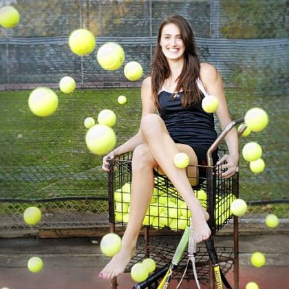 Upper St. Clair's Samantha Amos plays tennis and volleyball, and maintains a full-time class schedule as a high school Freshman.