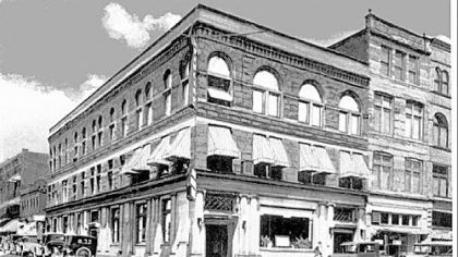 The First National Bank building, in the early 1900s.