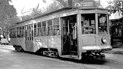 One of the trolley cars that moved through the streets of Wilkinsburg.