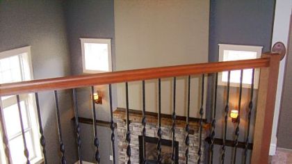 This home in Sycamore Reserve in North Franklin, Washington County, has a two-story family room with a gas fireplace.
