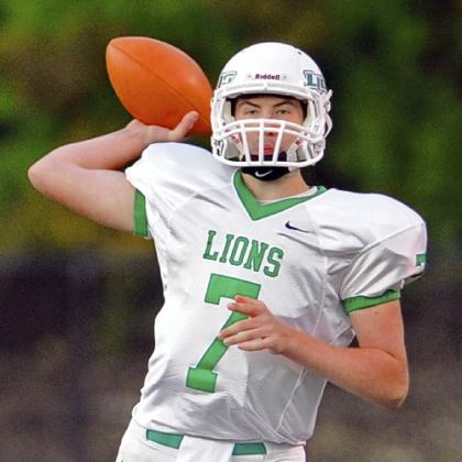 South Fayette quarterback Brett Brumbaugh looks to pass against Seton-LaSalle Friday night.