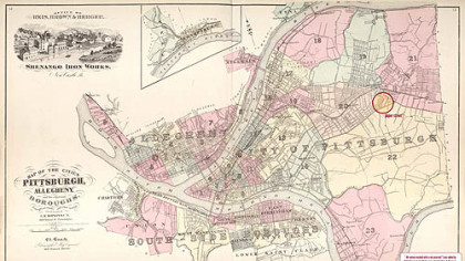 1872 map of Pittsburgh.