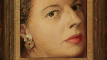 "Self-Portrait," Colleen Browning, oil on board.