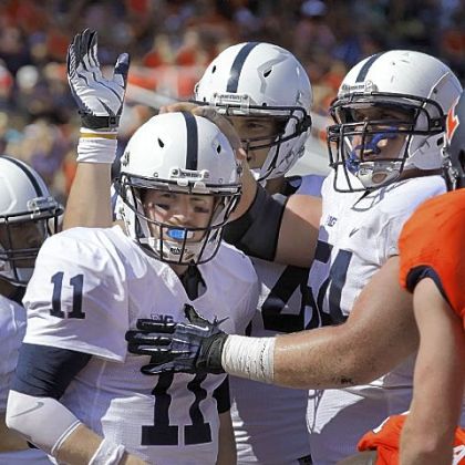 Penn State quarterback Matthew McGloin was sacked three times Saturday, but otherwise, the Nittany Lions offensive line kept Illinois' talented defensive line in check.