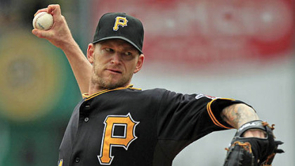 A.J. Burnett delivers a pitch during the first inning of the Pirates' final game of the 2012 season.