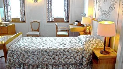 The queen's quarters on the now decommissoned HMY Britannia, now berthed in the port of Leith.