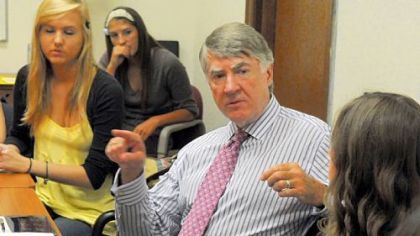 Thomas L. Doorley III, now living in Boston, talks to Class of 2013 students. Mr. Doorley graduated from Mt. Lebanon in 1962 and is a management consultant, entrepreneur and author.