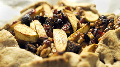Crostata with apples, figs, cranberries and walnuts prepared by Father Sam Esposito.
