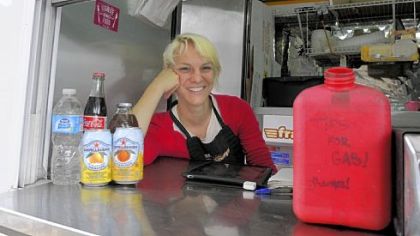 Megan Lindsey, one of the partners from Franktuary, during the first "Good Truck Friday" in the Strip District.