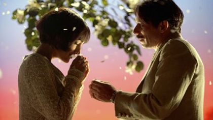 Golshifteh Farahani as Irane and Mathieu Amalric as Nasser Ali in the movie "Chicken with Plums."