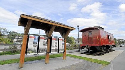 The Rails to Trails station park has a restored former New York Centeral Caboose on display and some historic markers at the beging of the trail in the town of Jersey Shore.