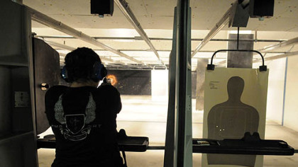 Officer Bristow takes aim at Anthony Arms in West Mifflin.