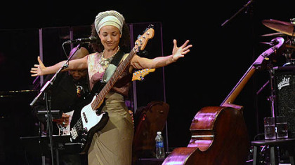 Bassist and vocalist Esperanza Spalding performs to a capacity crowd at the Byham Theater.