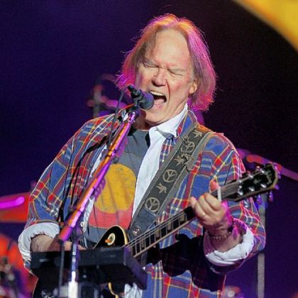 Neil Young performing with his band Crazy Horse at the Global Citizen Festival in New York's Central Park on Sept. 29.