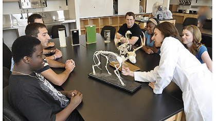 Clarion University students learn science in smart classrooms and laboratories at the Grunenwald Center for Science and Technology.