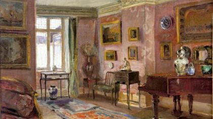 "The Parlor" by Walter Gay is part of the exhibition "Impressions of Interiors: Gilded Age Paintings by Walter Gay" at The Frick Art Museum.