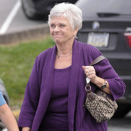 Dottie Sandusky arrives at the Centre County Courthouse.