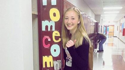 Jenny Guest, a sophomore at Avonworth, gets asked to homecoming via her locker.