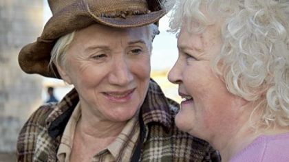 Oscar winners Olympia Dukakis, left, and Brenda Fricker star in "Cloudburst."