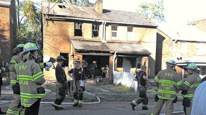Scene today at the fatal fire in Greenfield.