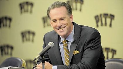 Pitt head coach Jamie Dixon talks to the media about the upcoming season at the Petersen Events Center.