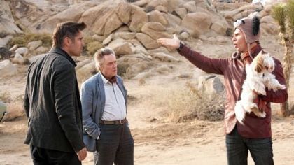 Colin Farrell, Christopher Walken and Sam Rockwell pick up the wrong dog in the black comedy "Seven Psychopaths.