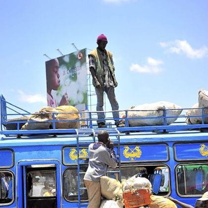 Buses such as this are heavily used by people in Kenya to travel throughout the nation, in the process creating routes for disease transmission.