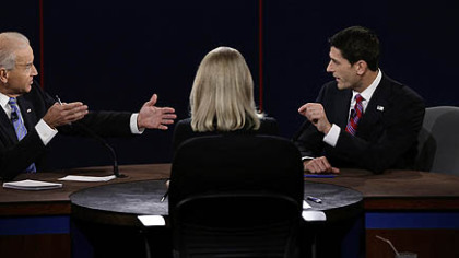 Vice President Joe Biden and Republican vice presidential nominee Rep. Paul Ryan of Wisconsin spar during the vice presidential debate.