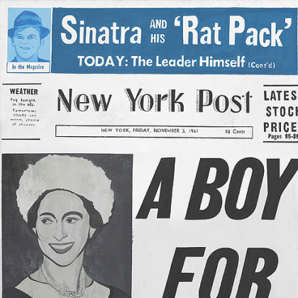 The 72-by-52-inch "A Boy for Meg" inspired the "Warhol: Headlines" show.