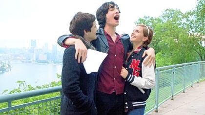 Logan Lerman, Ezra Miller and Emma Watson are Pittsburgh schoolmates in "The Perks of Being a Wallflower."