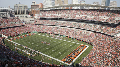 Paul Brown Stadium in Cincinnati, where the Steelers will play the Bengals Oct. 21.