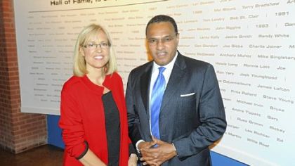 Awards director Kim O'Dell and Freeman Hrabowski