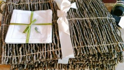 Rustic twig place mats, $36 for a set of four