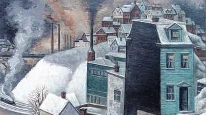 "Mill Town in Winter" by Ernest Fiene.