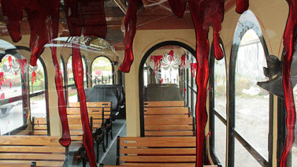 Pittsburgh Terror Trolley Tours take riders from the South Side, to Oakland, to Downtown and to the North Side, showing off the city and its ghost stories, from the inside of 1920s-style trolleys.
