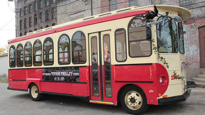 Pittsburgh Terror Trolley Tours take riders from the South Side, to Oakland, to Downtown and to the North Side, showing off the city and its ghost stories, from the inside of 1920s-style trolleys.