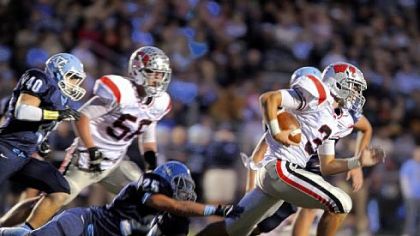 Montour's Matthew Martin tackles Central Valley's Aldo Legge during a Parkway Conference game last month at Central Valley.