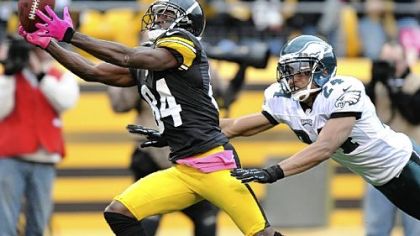 Antonio Brown leads the Steelers with 29 receptions for 346 yards in five games.
