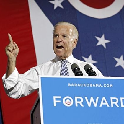 Vice President Joe Biden speaks during a campaign rally Monday at Lorain High School in Lorain, Ohio.