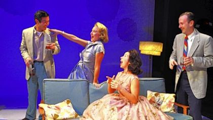 Nelson Lee, left, Caralyn Kozlowski, Robin Abramson and Greg McFadden try out a world that's of the past in "Maple and Vine."