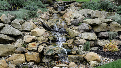 The pond-less waterfall in Rose Romboski's garden.
