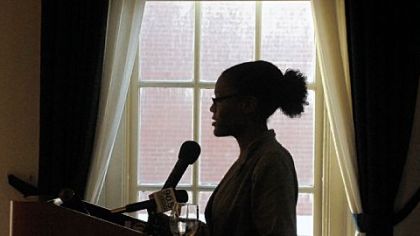 Ronnell Anderson, a Slippery Rock University junior, spoke at Point Park University on Thursday during the Pittsburgh Child Guidance Foundation's release of a report on its 10-year initiative to advocate for children of prisoners.
