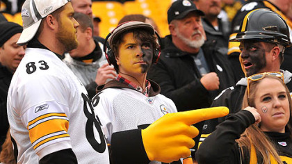 Fans in the stands at the Steelers-Redskins game at Heinz Field.