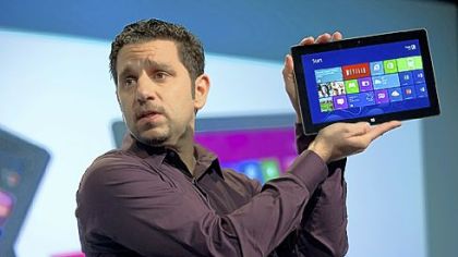 Panos Panay, general manager of Surface at Microsoft Corp., speaks during an event Thursday in New York City.