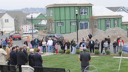 Dedication of a new parklet at Summerset at Frick Park, honoring the memory of Mark Schneider.
