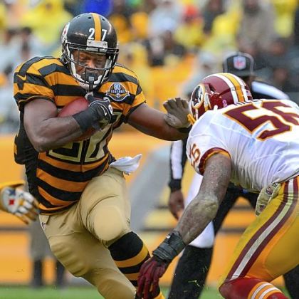 Running back Jonathan Dwyer picks up a first down against the Redskins Sunday at Heinz Field.